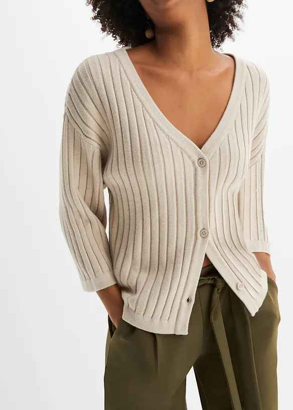 Strikkejakke med Boxy-passform, bonprix