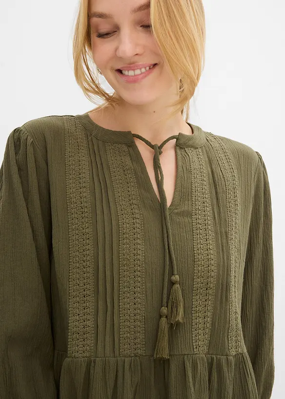 Skjortekjole i 100% bomull, bonprix