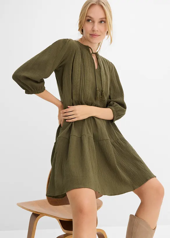 Skjortekjole i 100% bomull, bonprix