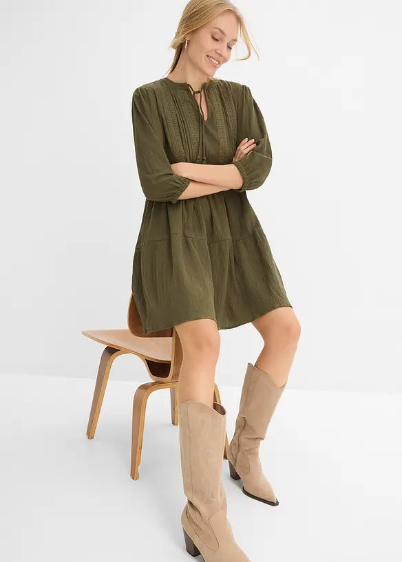 Skjortekjole i 100% bomull, bonprix