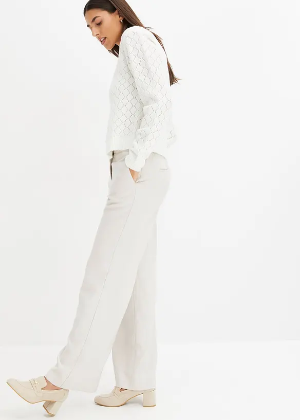 Kort genser med hullm&oslash;nster, bonprix