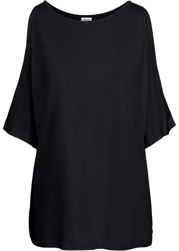Cold shoulder-topp i viskose, bonprix