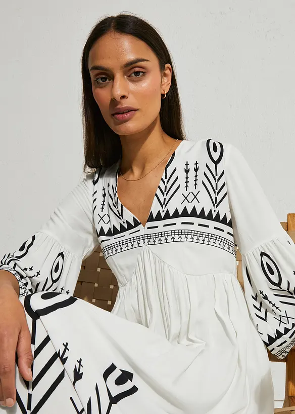 Midikjole i lett viskose, bonprix