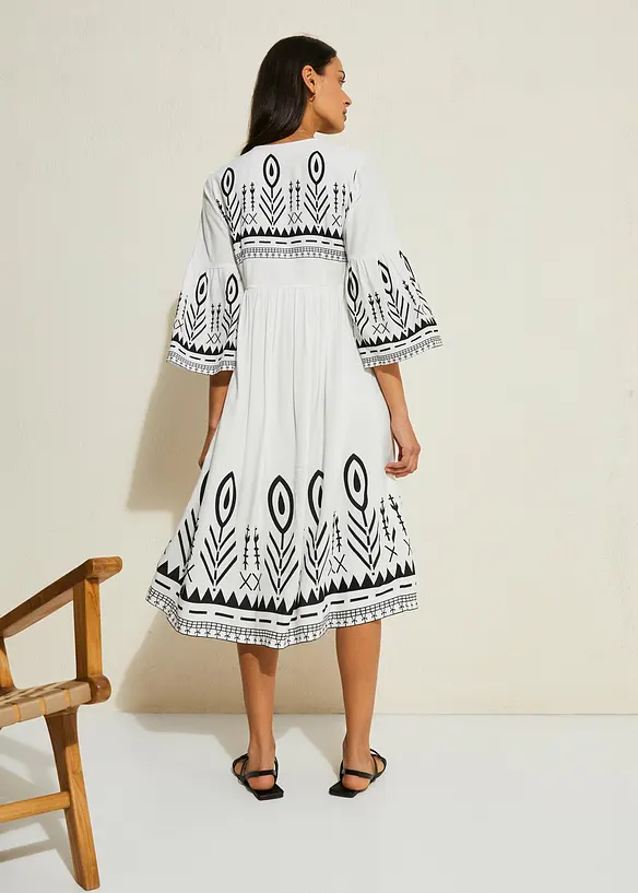 Midikjole i lett viskose, bonprix