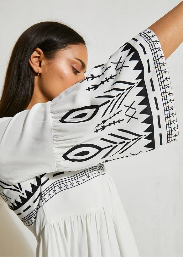 Midikjole i lett viskose, bonprix