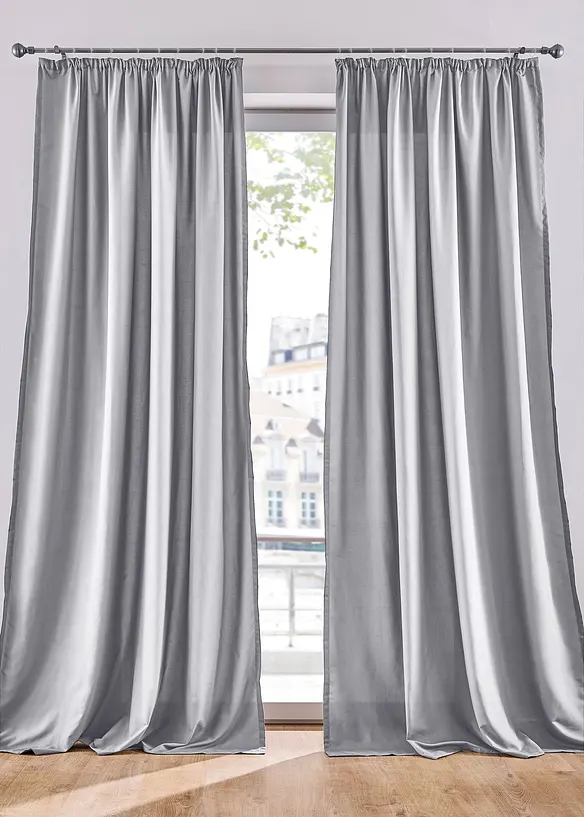 Lettstelt gardin av mikrofiber (2-pack), bonprix