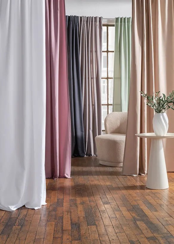 Lettstelt gardin av mikrofiber (2-pack), bonprix