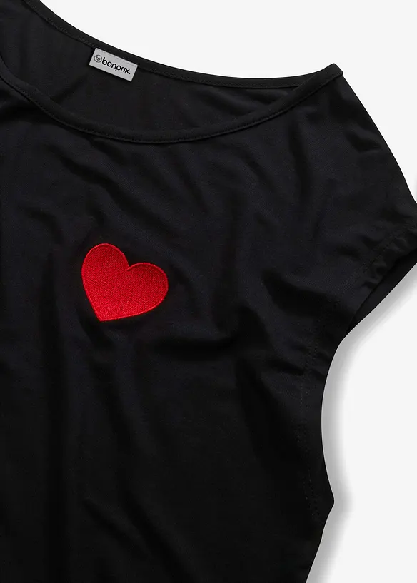 Topp i lett viskosemiks med lengre bakstykke, bonprix