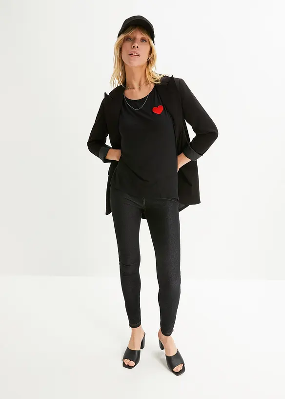 Topp i lett viskosemiks med lengre bakstykke, bonprix