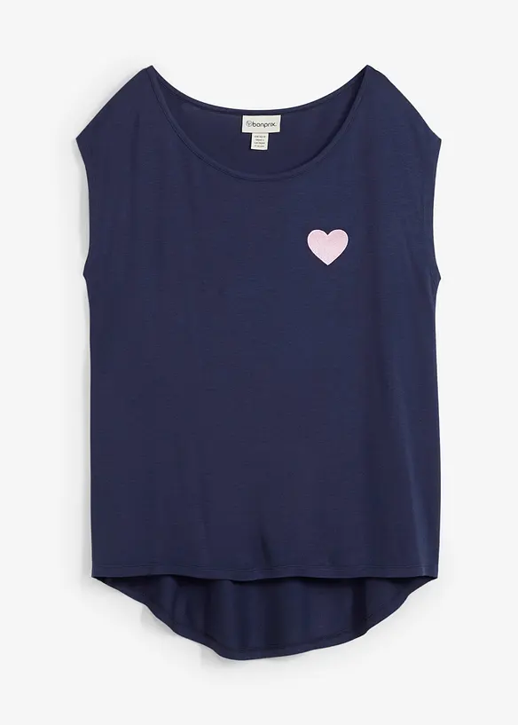 Topp i lett viskosemiks med lengre bakstykke, bonprix