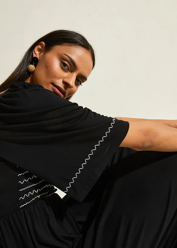 Maxikjole i lett viskosemiks, bonprix