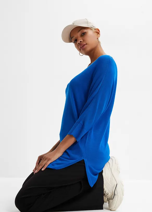 Finstrikket genser med 3/4-lange ermer, bonprix