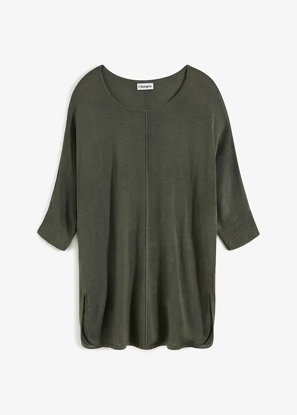 Finstrikket genser med 3/4-lange ermer, bonprix