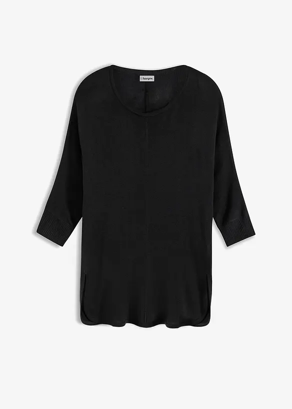 Finstrikket genser med 3/4-lange ermer, bonprix