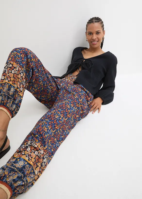 Pull on-bukse i lett viskose, bonprix