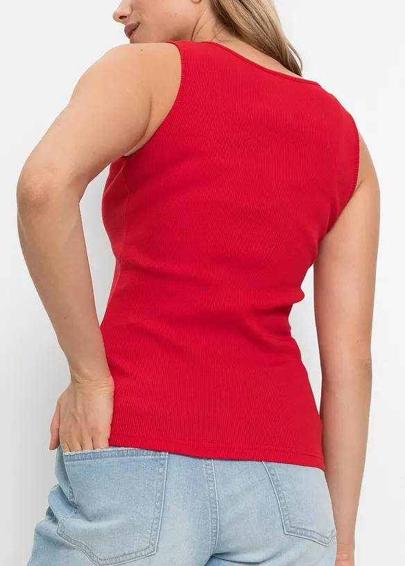 Ribbet topp av ren bomull, bonprix