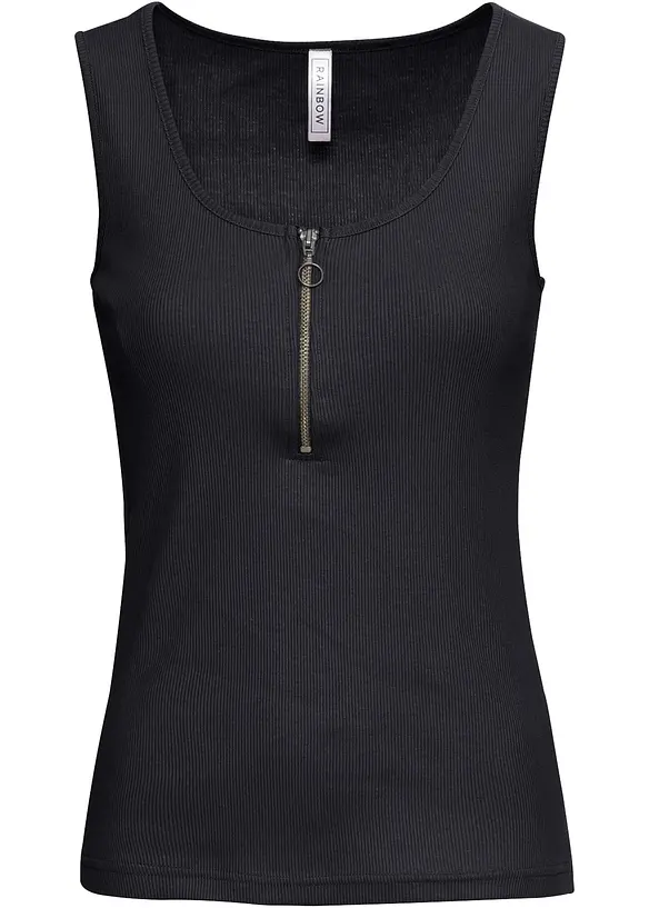 Ribbet topp av 100% bomull, bonprix