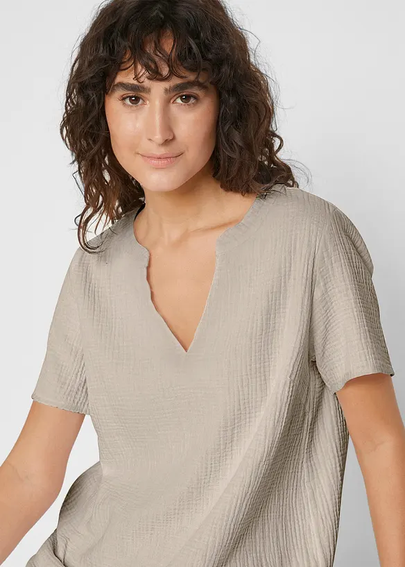 Lang tunika av ren bomullsmusselin, bonprix