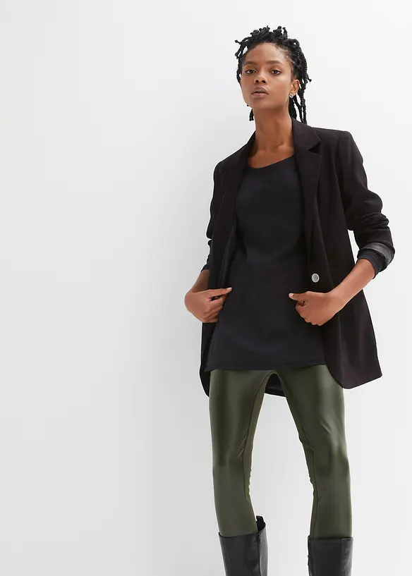 Langermet topp i lett jerseyslub, bonprix