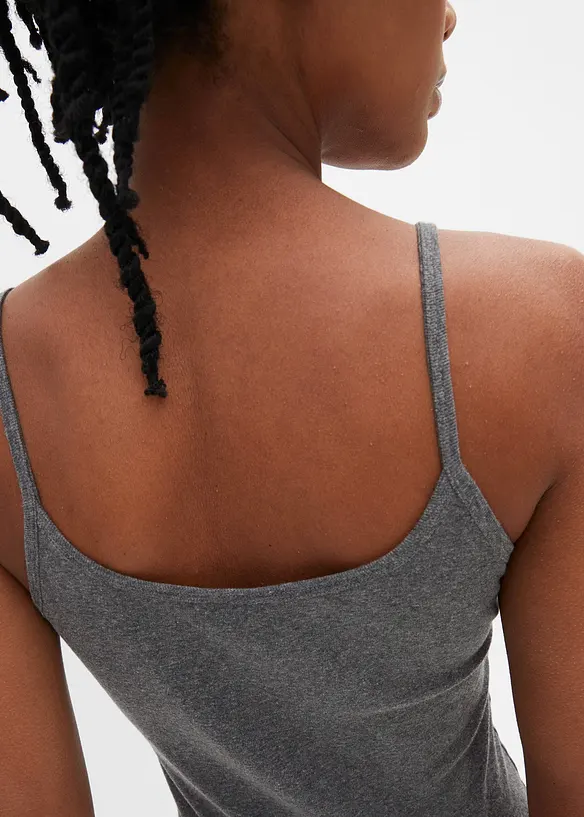 Stroppetopp i 100% bomull (2-pack), bonprix