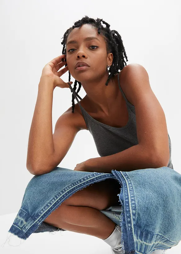 Stroppetopp i 100% bomull (2-pack), bonprix