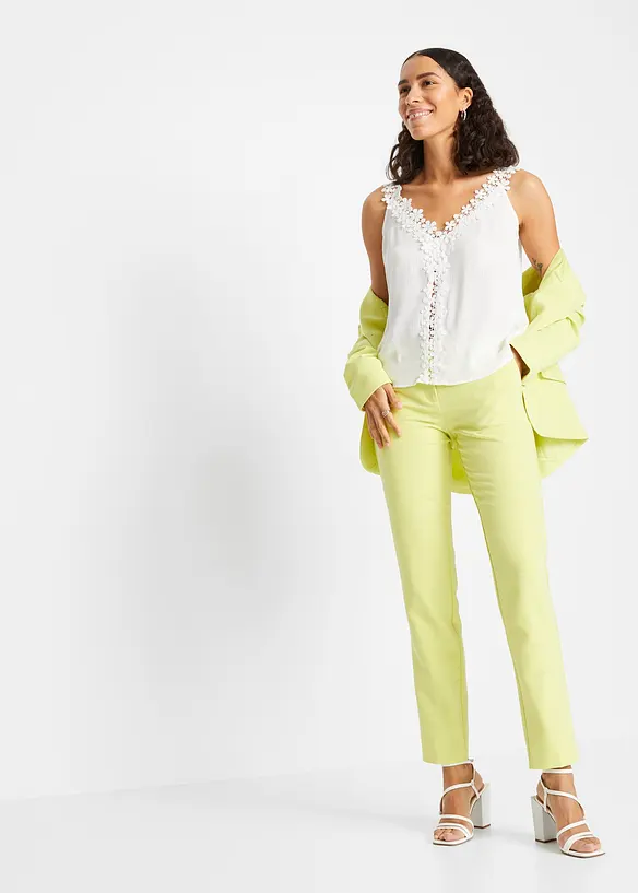 Ermel&oslash;s, krinklet bluse, bonprix