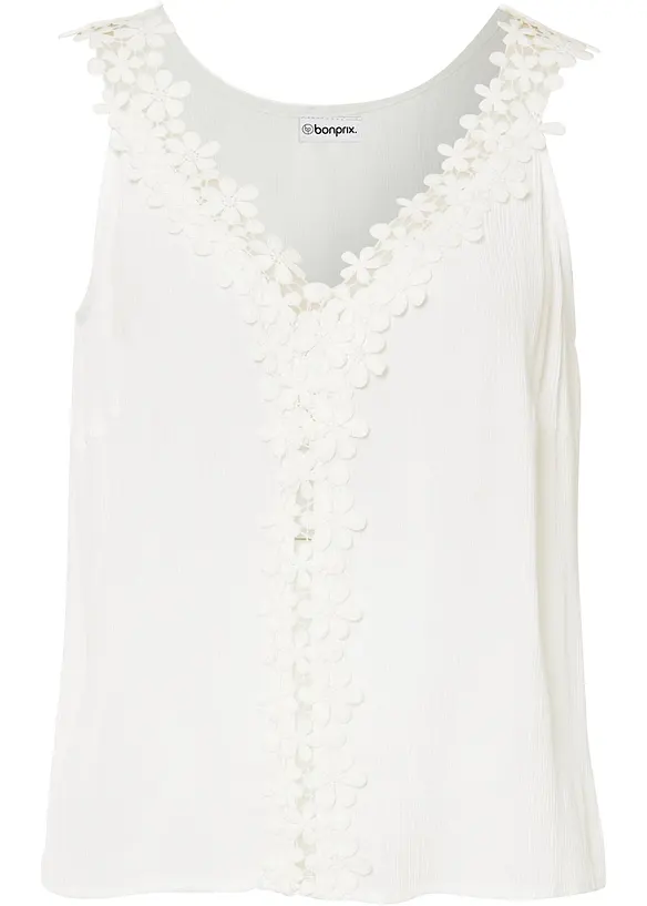 Ermel&oslash;s, krinklet bluse, bonprix