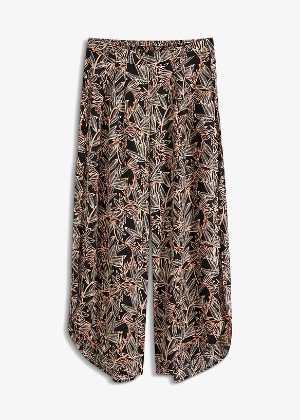 Bukse med vide ben og splitt, bonprix