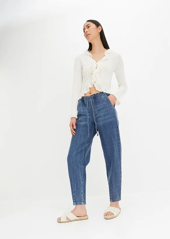 Barrel-jeans, Mid Waist, komfortlinning, bonprix