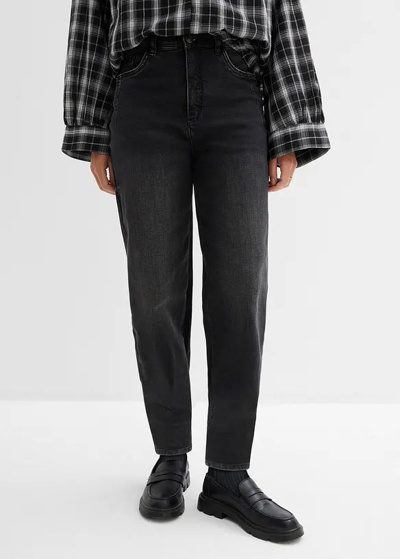 Barrel-Jeans, High Waist, &oslash;kologisk bomull, bonprix