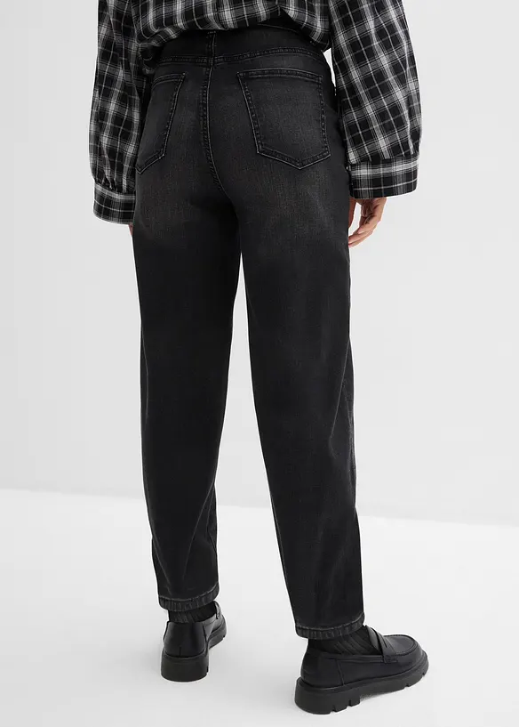 Barrel-Jeans, High Waist, &oslash;kologisk bomull, bonprix