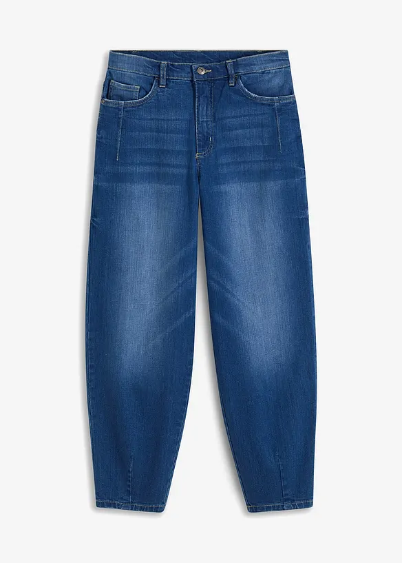 Barrel-Jeans, High Waist, &oslash;kologisk bomull, bonprix