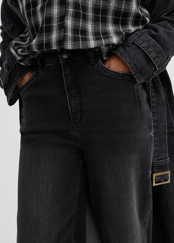 Barrel-Jeans, High Waist, &oslash;kologisk bomull, bonprix