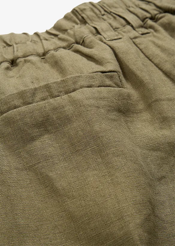 Bukse med legg av 100% lin, bonprix