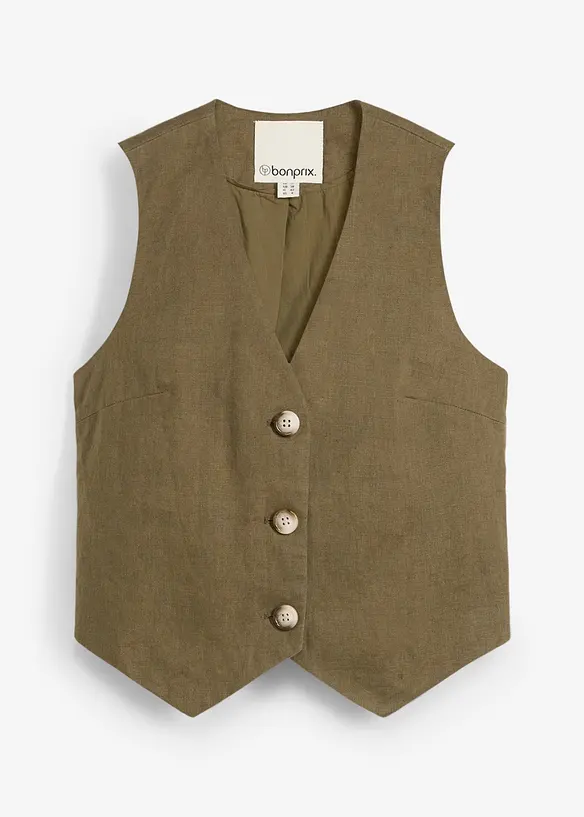 Vest i lin, bonprix