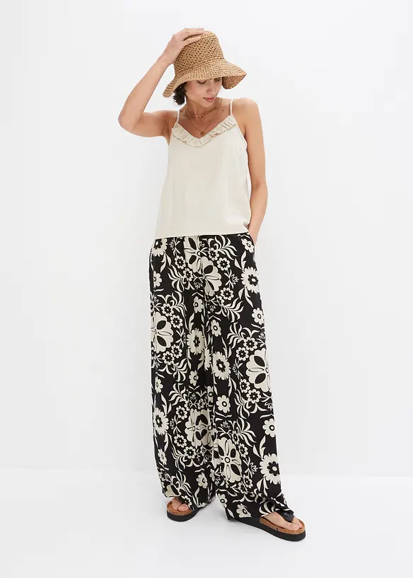 Vid bukse i lett viskose, bonprix