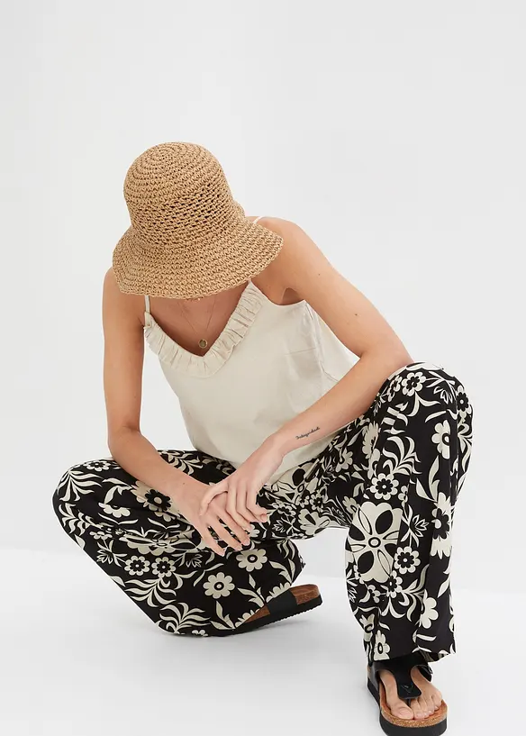 Vid bukse i lett viskose, bonprix