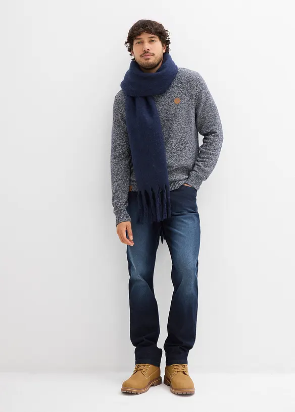 Genser med rund hals og bomull, bonprix