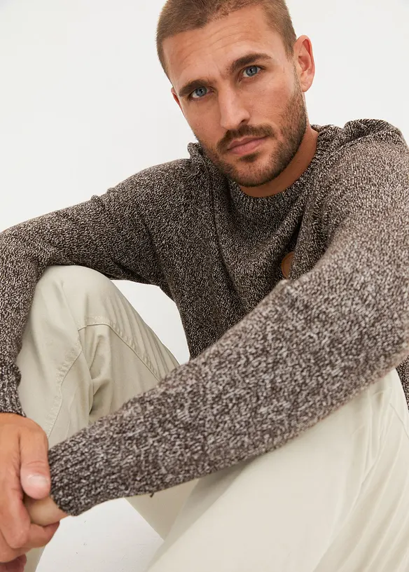 Genser med rund hals og bomull, bonprix