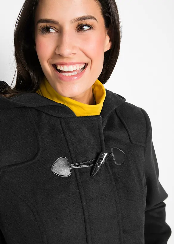 Duffelcoat i ullstil, bonprix