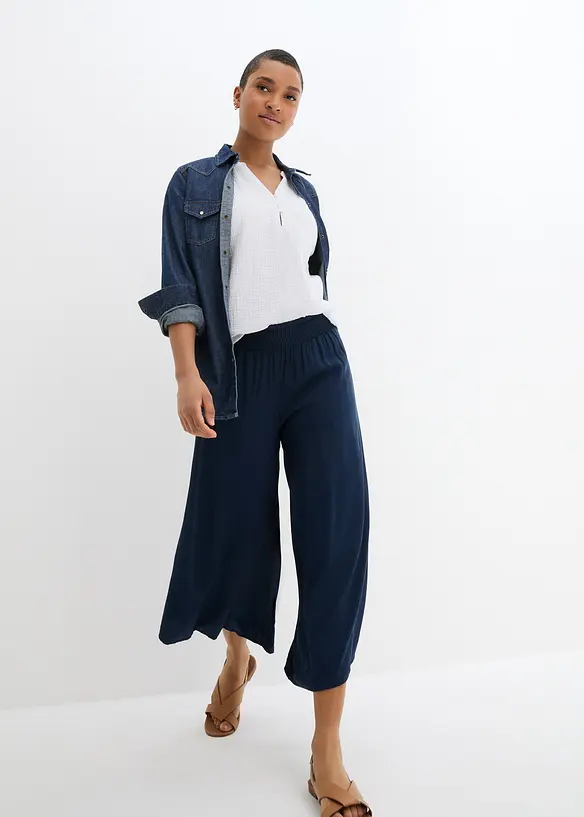 Legglang culotte av myk viskose, bonprix