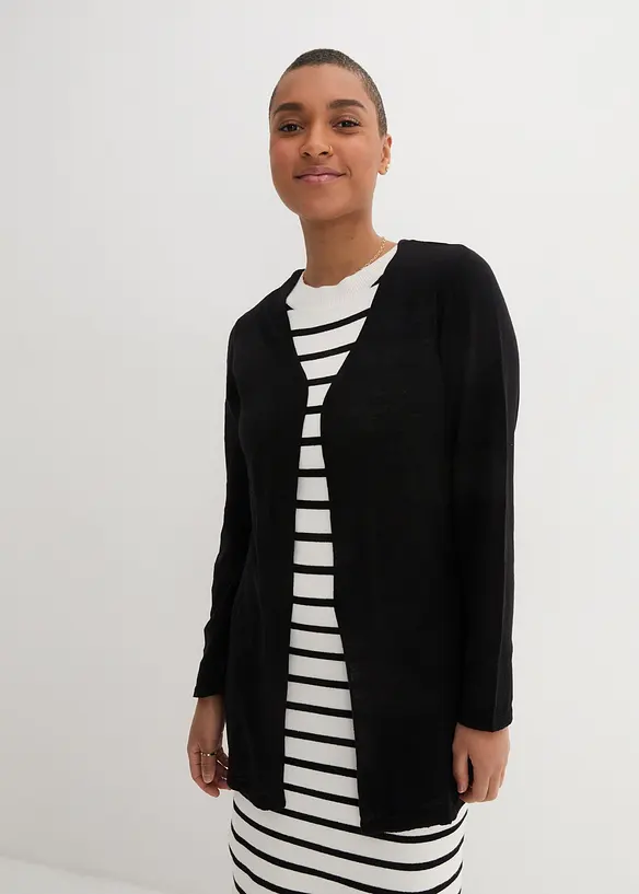 Strikkejakke i 100% bomullsslub-materiale, bonprix