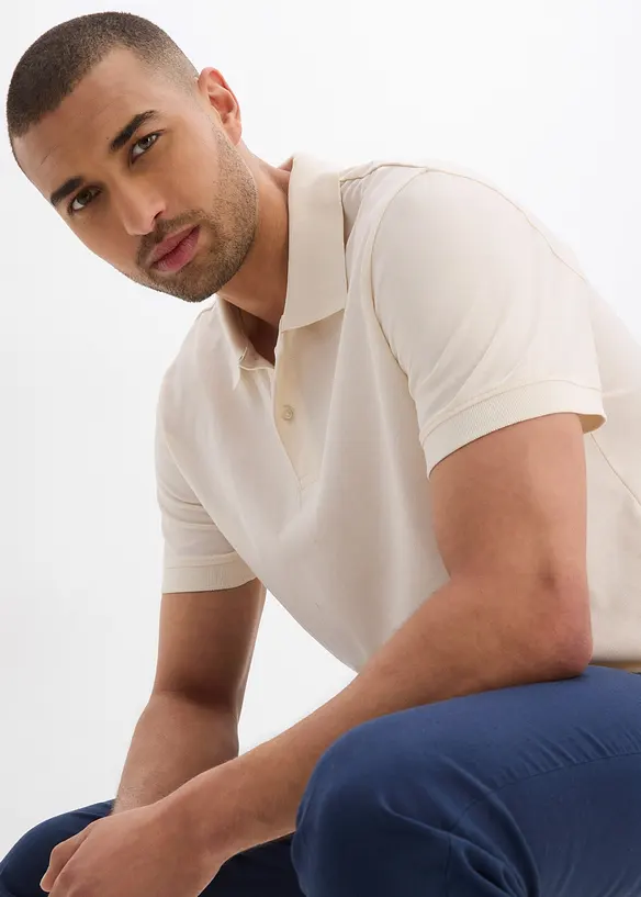 Pik&eacute;-poloskjorte i 100% &oslash;kologisk bomull, bonprix