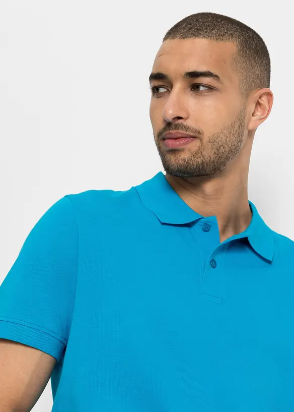 Pik&eacute;-poloskjorte i 100% &oslash;kologisk bomull, bonprix