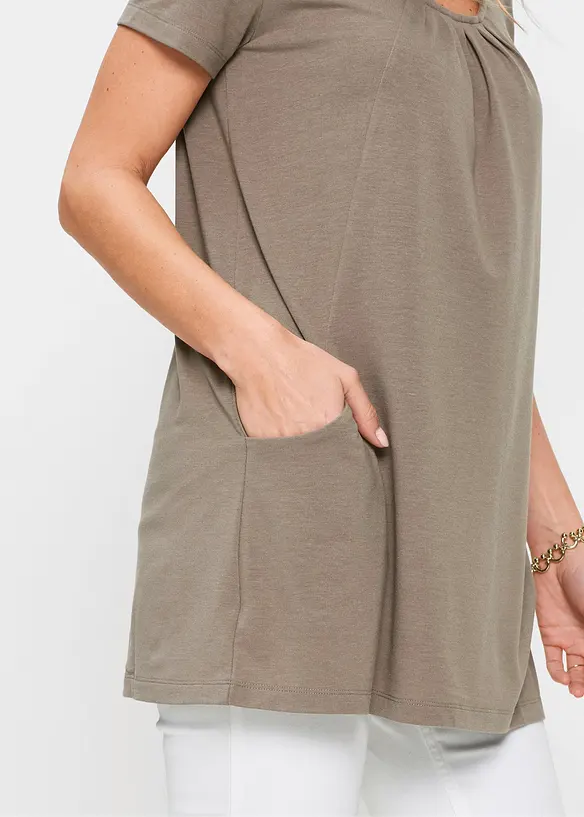 Lang topp&nbsp;med viskose, bonprix