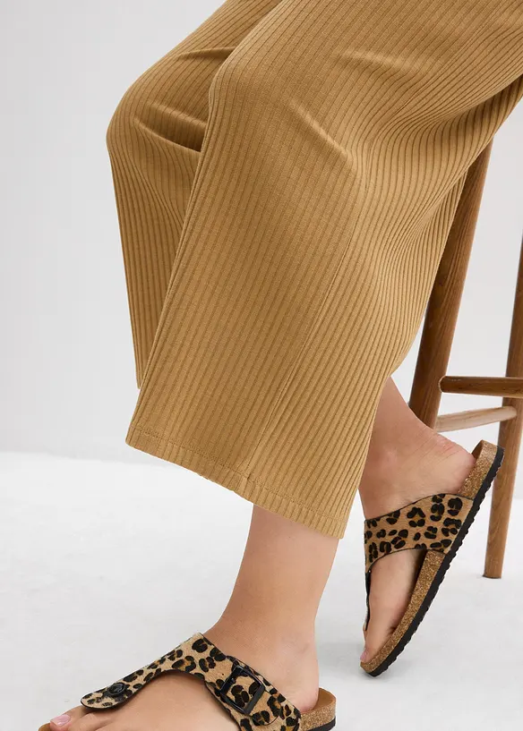 Bukse i ribbet jersey med komfortlinning, bonprix