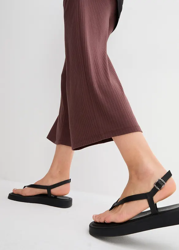 Bukse i ribbet jersey med komfortlinning, bonprix