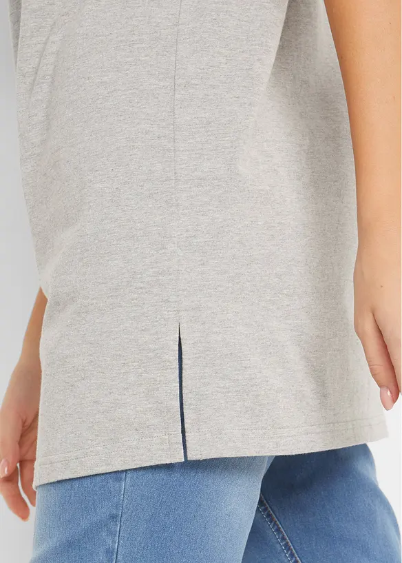 Lang topp med V-hals (2-pack), bonprix