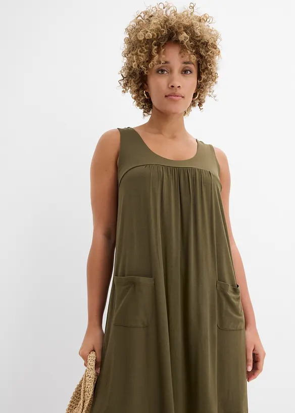 Kort jerseykjole i myk viskose, bonprix