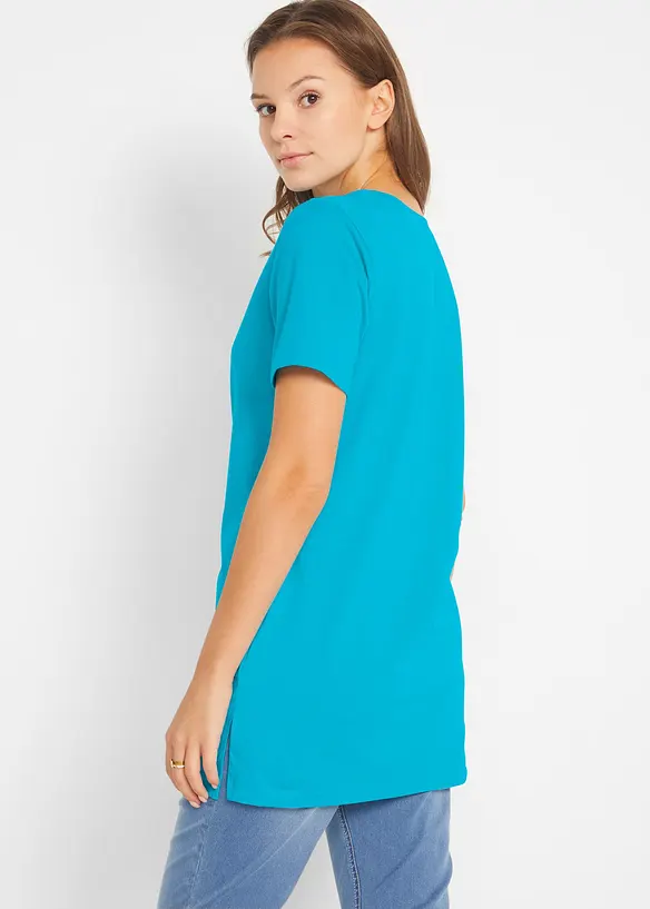 Lang topp med V-hals (2-pack), bonprix